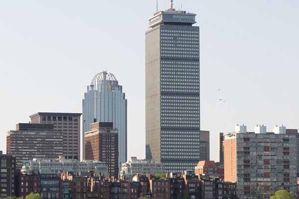 city of Boston with Prudential Building shown