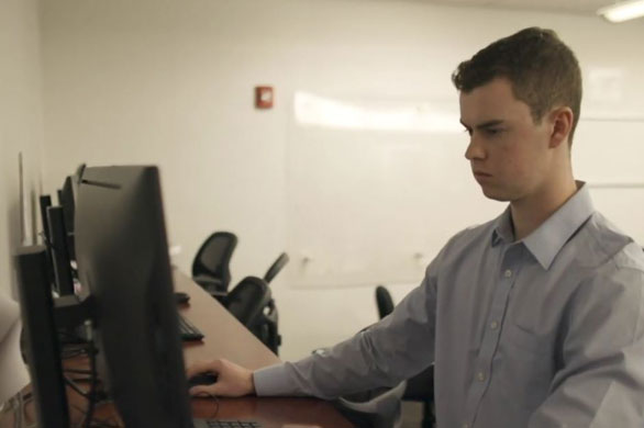 Civil Engineering BS Experiential Learning student working in lab