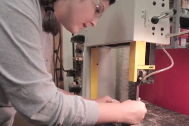 BS in Civil Engineering student working in structures lab