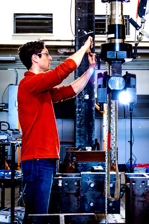 professor working in research lab