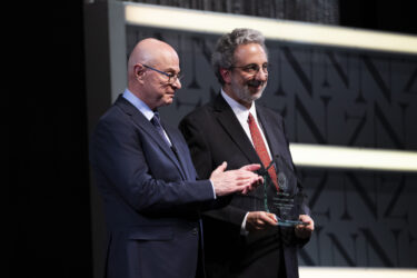 Jerome Hajjar on staff with President Aoun at the honors ceremony